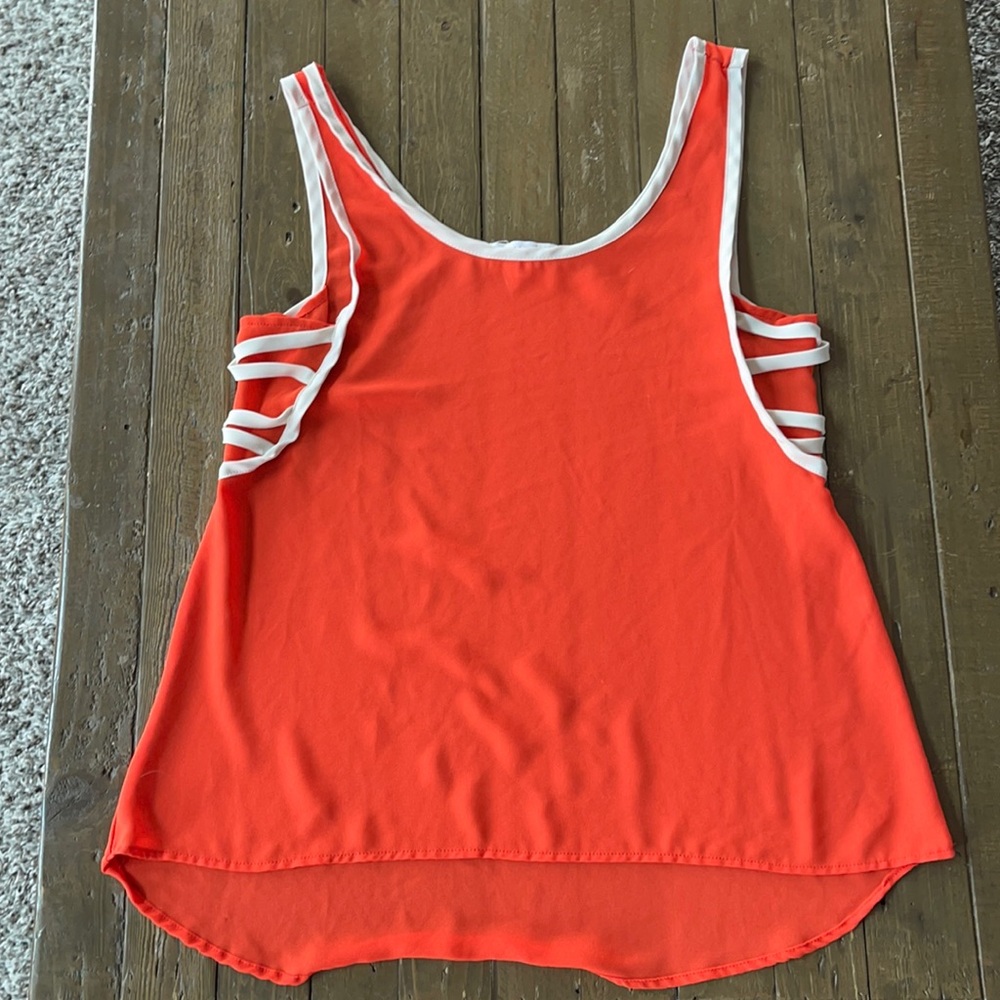 Sheer Margo and Sebastian orange top